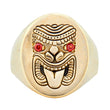Load image into Gallery viewer, Fire Eyed Tiki God Signet Ring