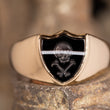 Load image into Gallery viewer, Skull & Crossbones Shield Ring