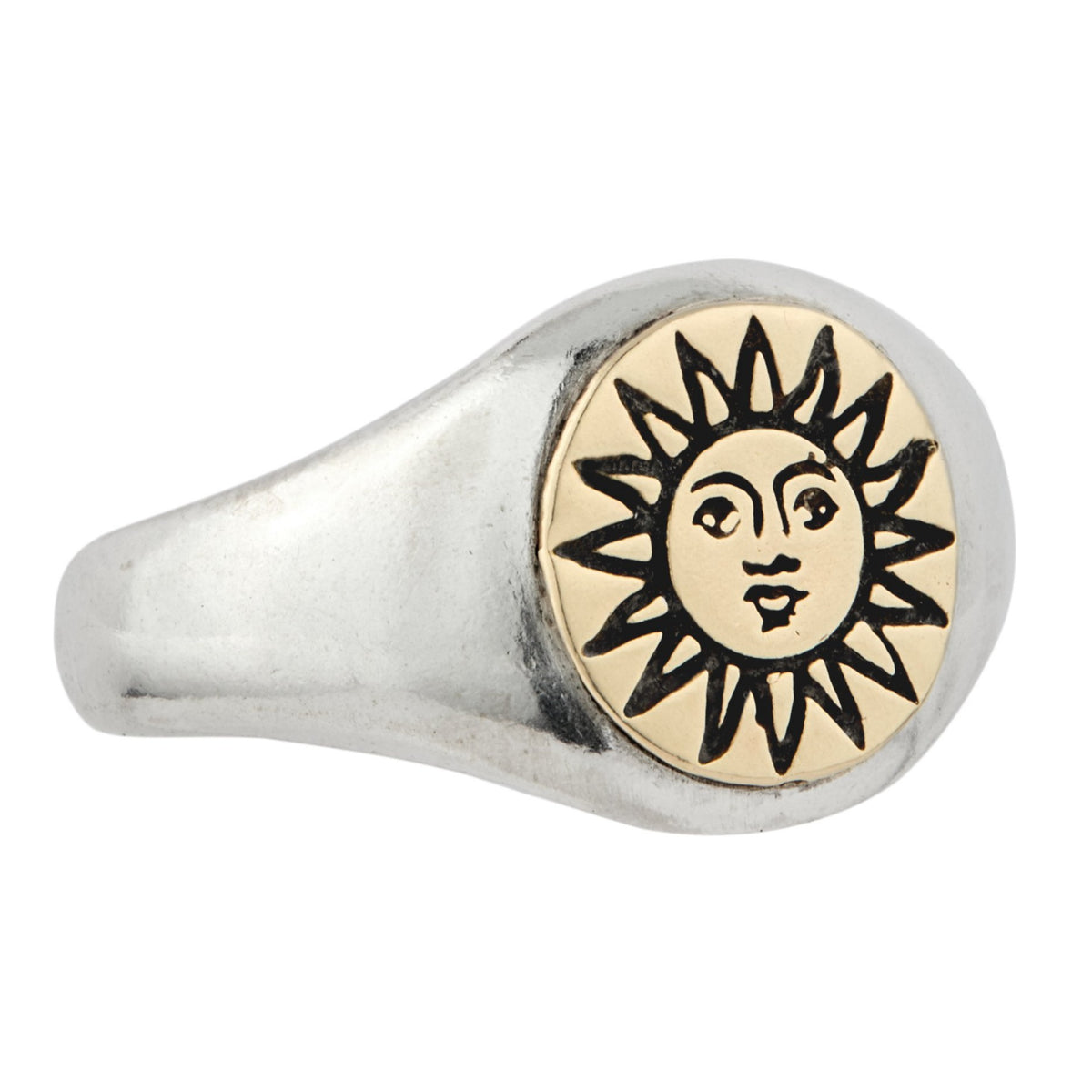 Sun and sales moon signet ring