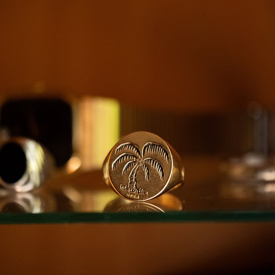 Palm Tree Signet Ring
