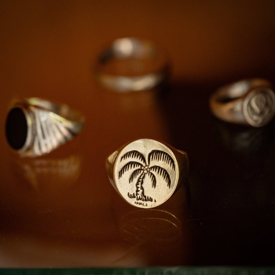 Palm Tree Signet Ring