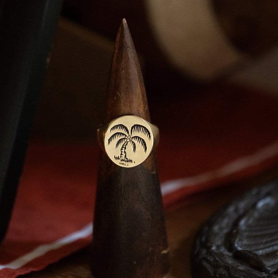 Palm Tree Signet Ring
