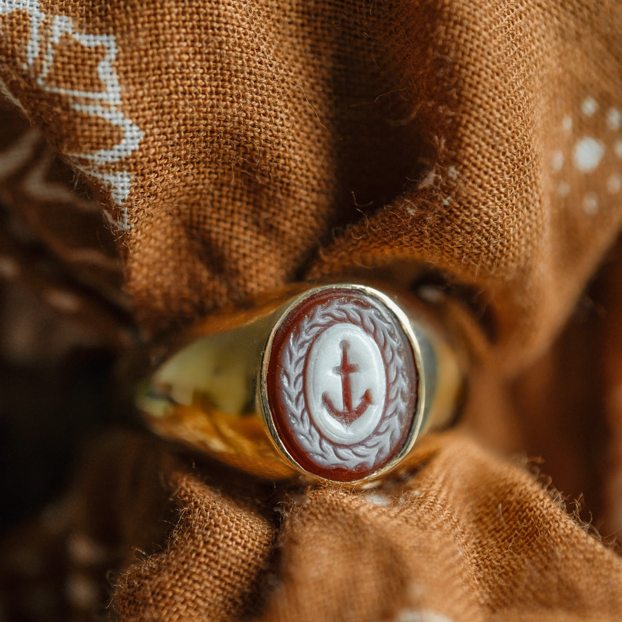 Anchor Intaglio Ring - One of a Kind