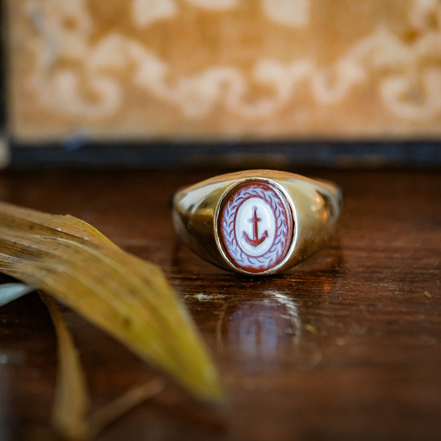 Anchor Intaglio Ring - One of a Kind