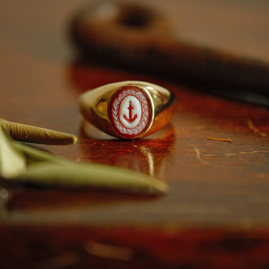 Anchor Intaglio Ring - One of a Kind