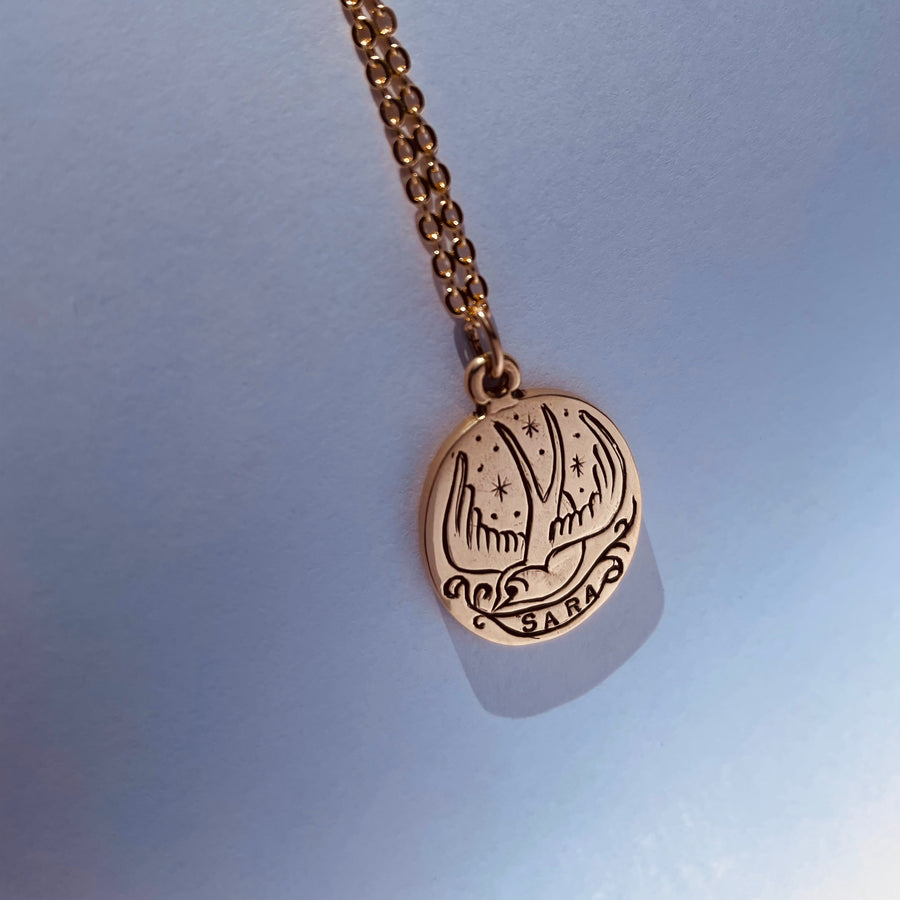 Swallow Necklace - Custom Stamped