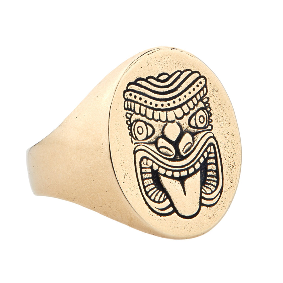 Tiki God Signet Ring