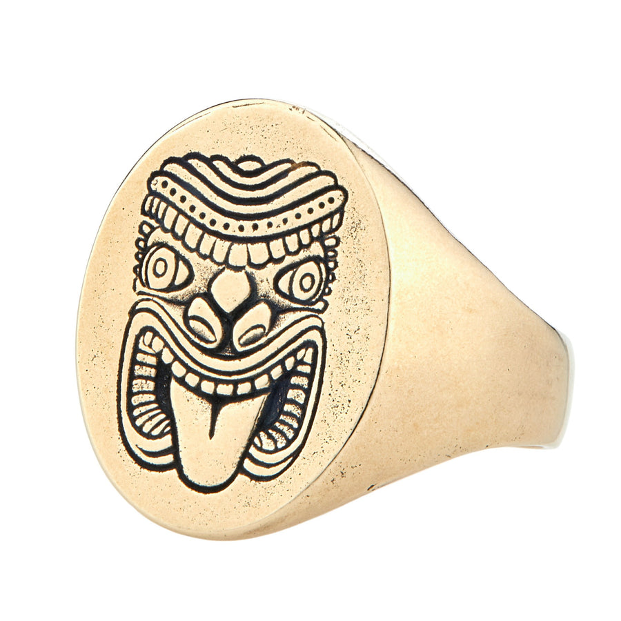 Tiki God Signet Ring