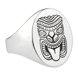 Tiki God Signet Ring