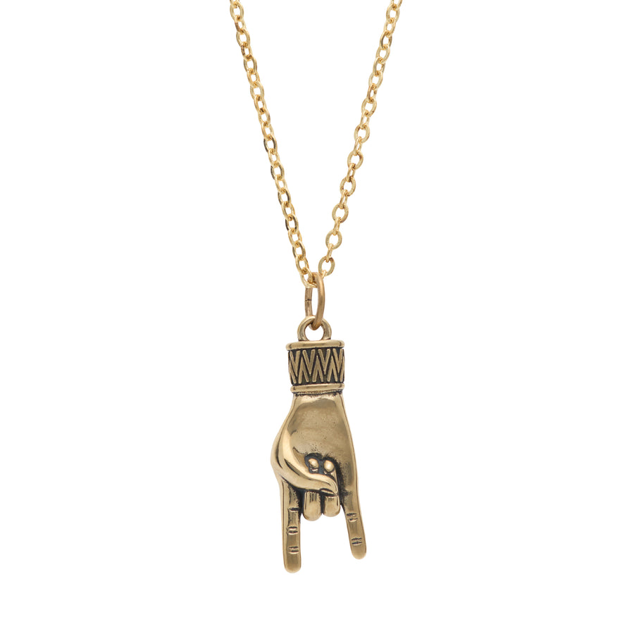 Italian Hand Charm Horn Manocorno for Necklace in Gold 18 kt