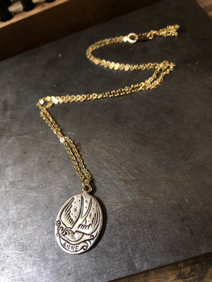 Swallow Necklace - Custom Stamped