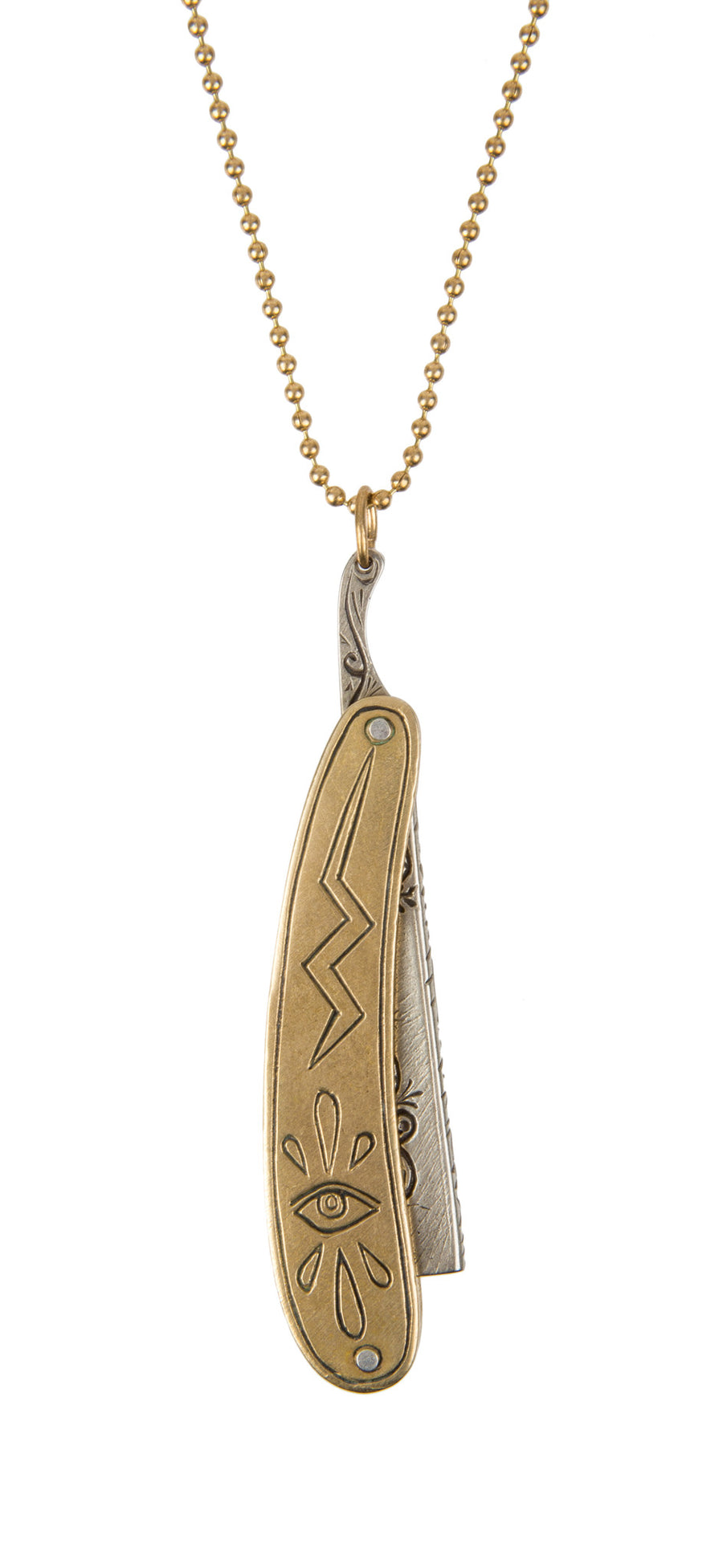 Vintage Style Razor Blade Pendant Necklace