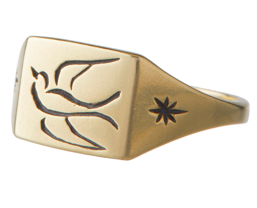 Small Swallow Signet Ring