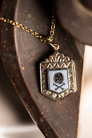 Ornate Skull & Crossbones Necklace