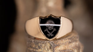 Skull & Crossbones Shield Ring