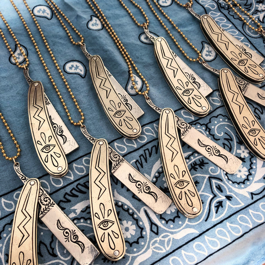Straight Razor Necklace